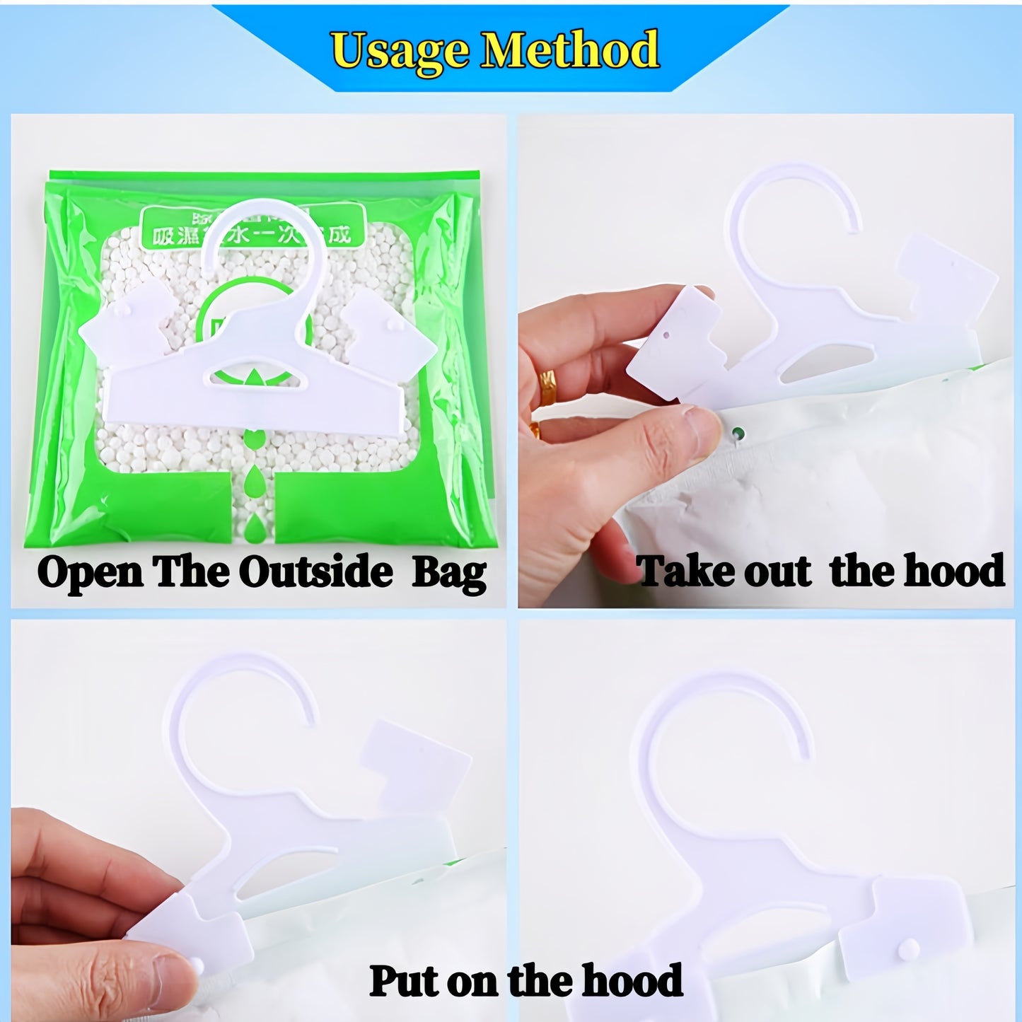 Step-by-step guide on how to use a product with text instructions.