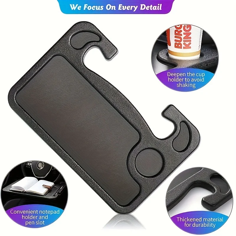 Black car cup holder with additional features on a white background