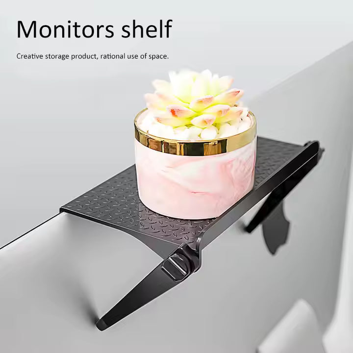 Compact Adjustable Monitor Stand Riser – Small Space Desk Organizer
