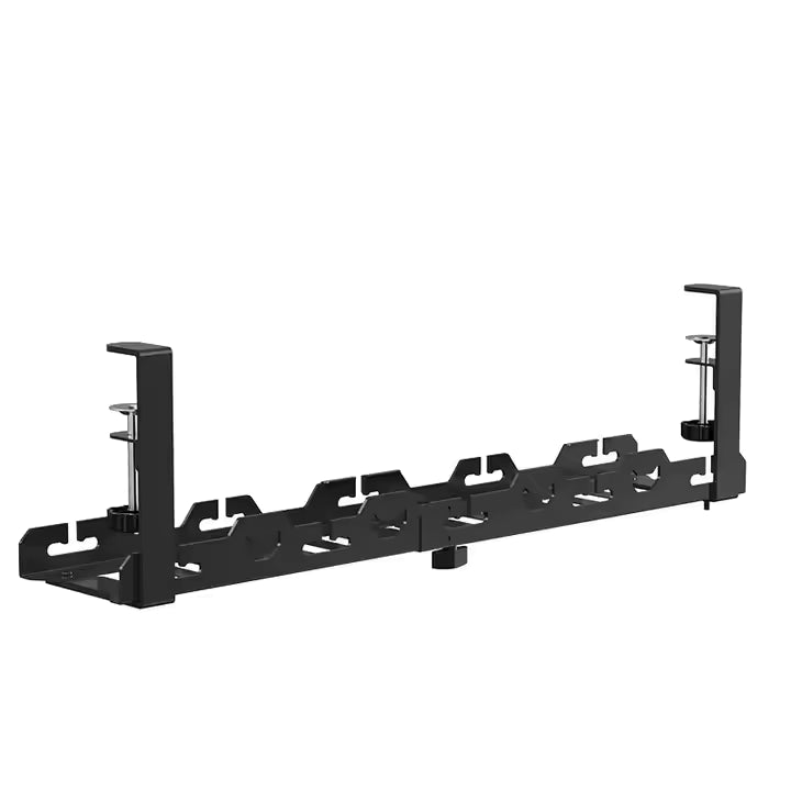 Retractable Clamp-On Under Desk Cable Tray – Adjustable Metal Holder (No Drill)