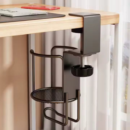 Adjustable Clamp-On Metal Cup Holder – Fits Desks, Beds & More