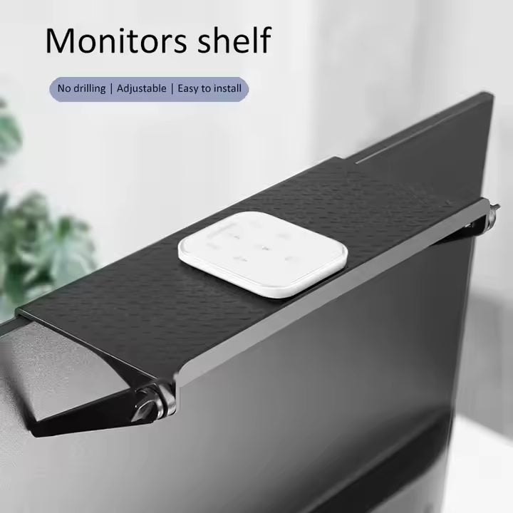 Compact Adjustable Monitor Stand Riser – Small Space Desk Organizer