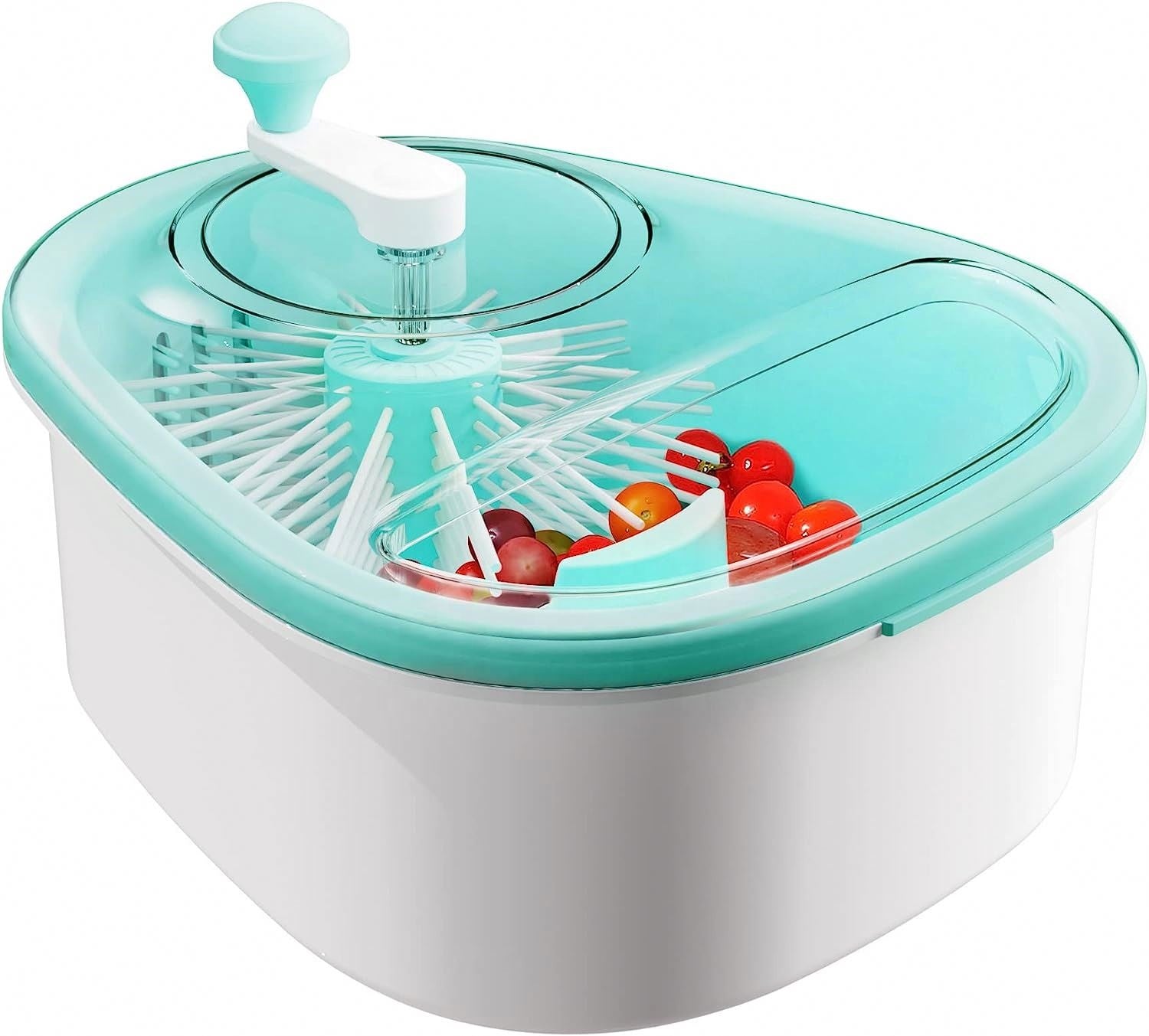 Fruit and vegetables cleaner on a white background