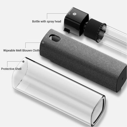 Portable Screen Cleaner Spray with Microfiber Wipe – 10ml Anti-Dust Cleaning Tool