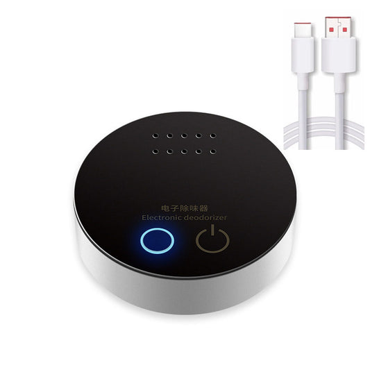 Electronic deodorizer with USB cable on a white background