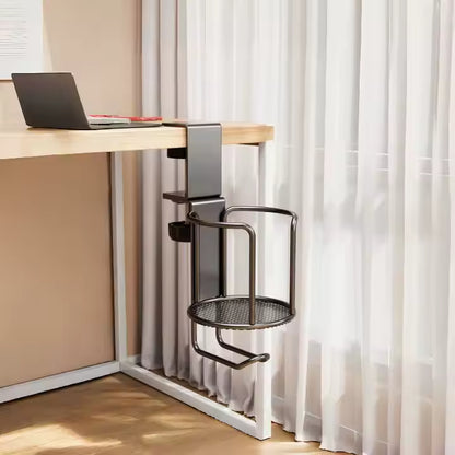 Adjustable Clamp-On Metal Cup Holder – Fits Desks, Beds & More