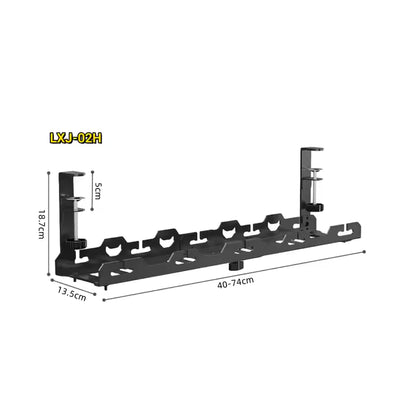 Retractable Clamp-On Under Desk Cable Tray – Adjustable Metal Holder (No Drill)