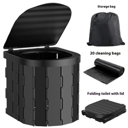 Folding Portable Toilet – Integrated Travel & Camping Toilet for Car and Outdoor Use
